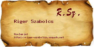 Riger Szabolcs névjegykártya
