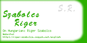 szabolcs riger business card